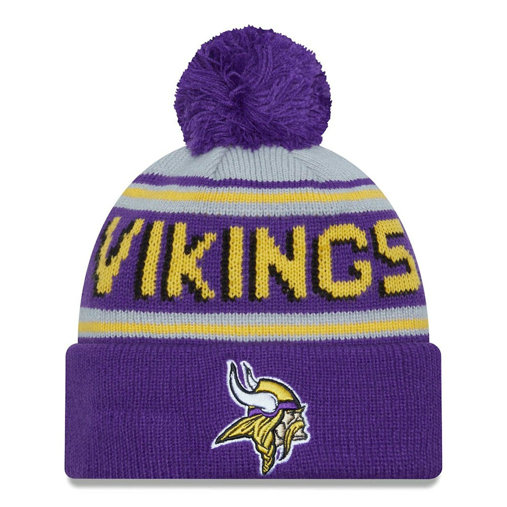 Minnesota Vikings New Era Main Cuffed Knit Hat with Pom Purple - NFL