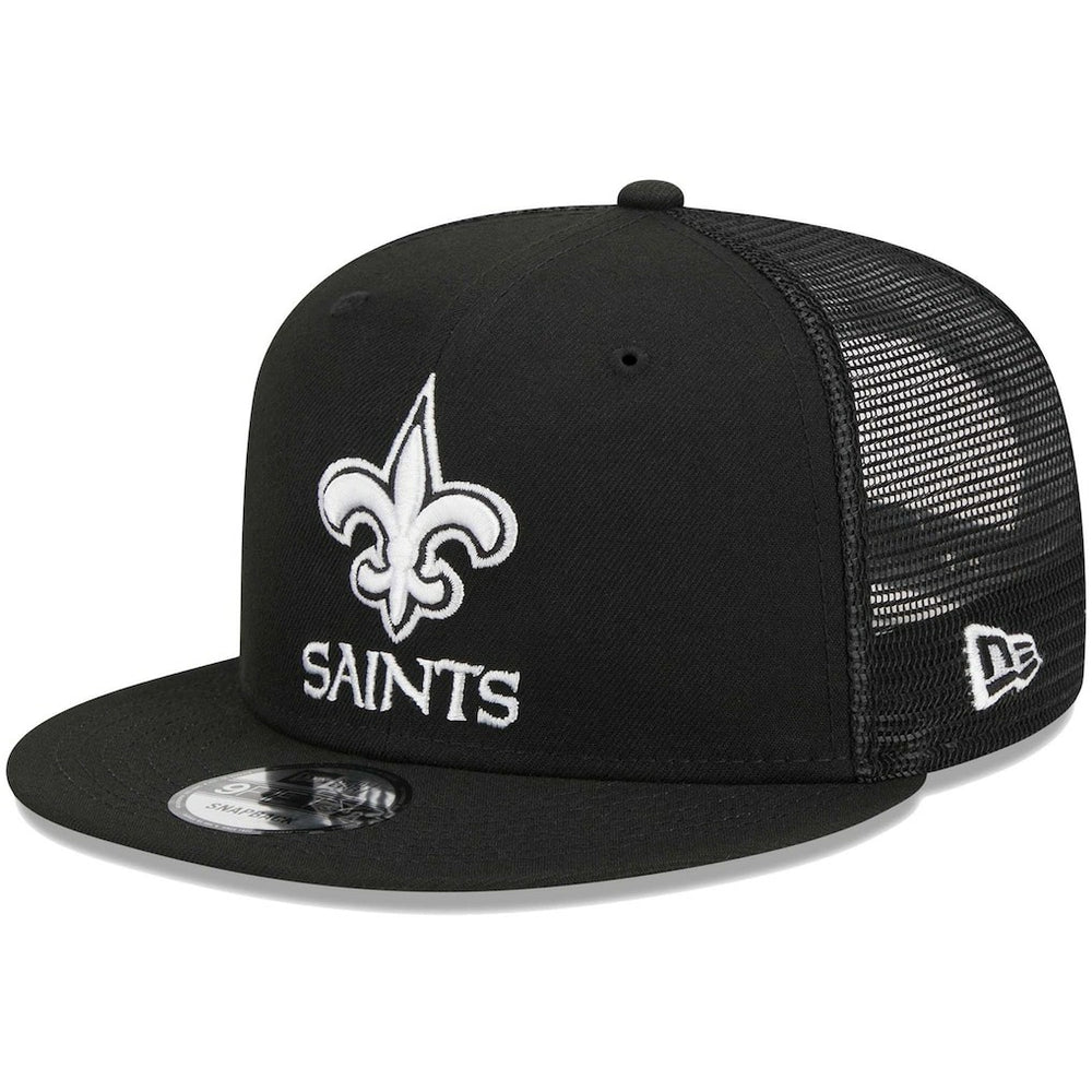 New Orleans Saints New Era Main Trucker 9FIFTY Snapback Hat Black - NFL
