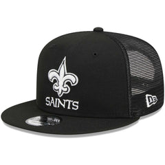 New Orleans Saints New Era Main Trucker 9FIFTY Snapback Hat Black - NFL
