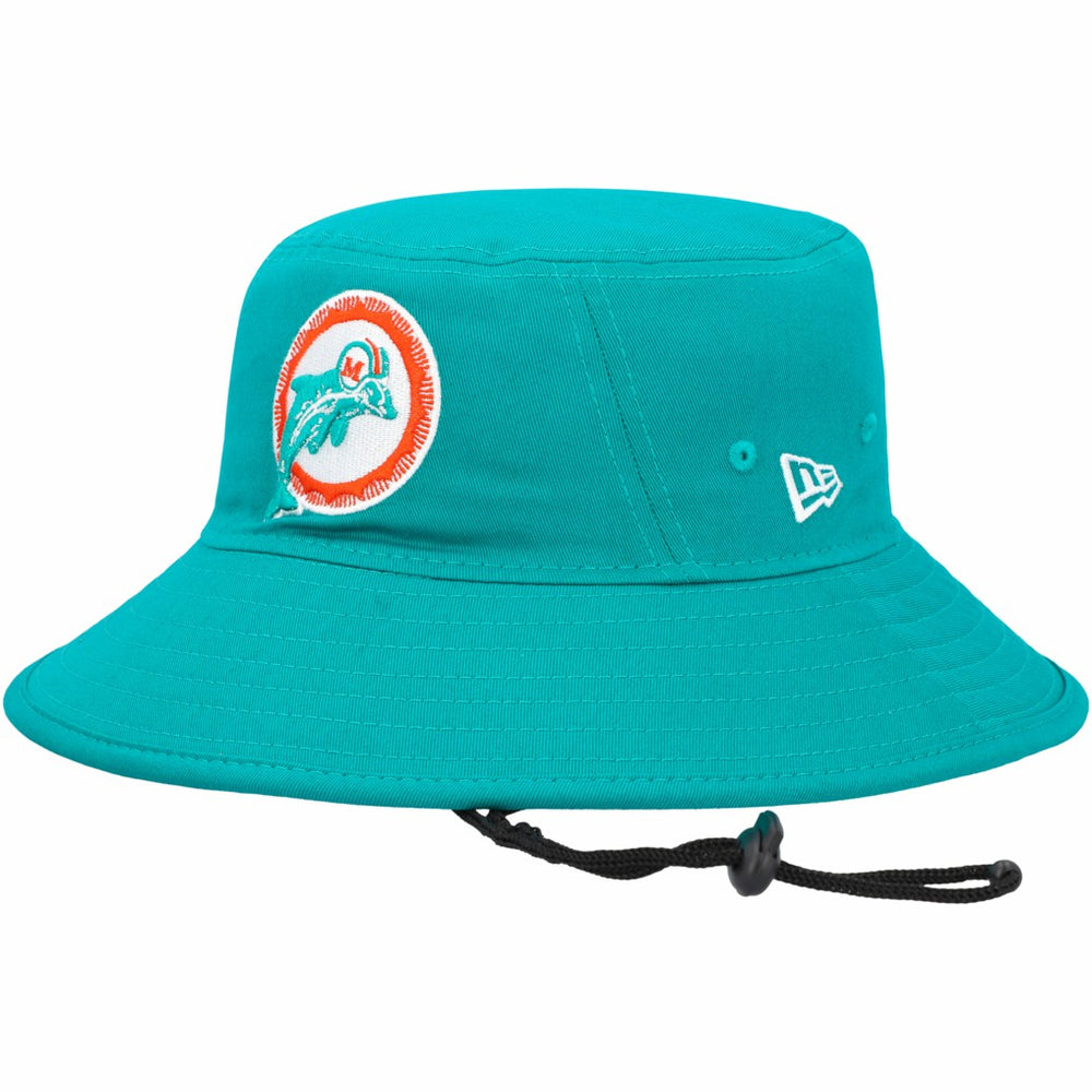 Miami Dolphins New Era Throwback Logo Main Bucket Hat Aqua - NFL