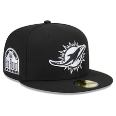 Miami Dolphins New Era Main Patch 59FIFTY Fitted Hat Black - NFL