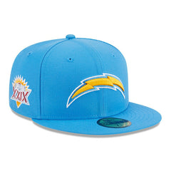 Los Angeles Chargers New Era Main Patch 59FIFTY Fitted Hat Powder Blue - NFL