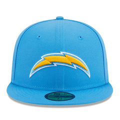 Los Angeles Chargers New Era Main Patch 59FIFTY Fitted Hat Powder Blue - NFL