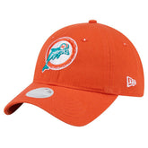 Miami Dolphins New Era Women's Throwback Main Core Classic 2.0 9TWENTY Adjustable Hat Orange - NFL