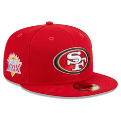 San Francisco 49ers New Era Main Patch 59FIFTY Fitted Hat Scarlet - NFL