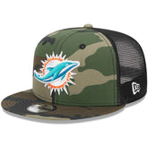 Miami Dolphins New Era Youth Main Trucker 9FIFTY Snapback Hat Camo - NFL