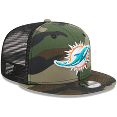 Miami Dolphins New Era Youth Main Trucker 9FIFTY Snapback Hat Camo - NFL