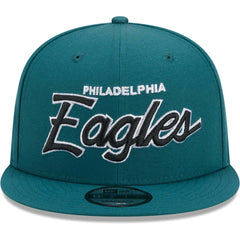 Philadelphia Eagles New Era Main Script 9FIFTY Snapback Hat Midnight Green - NFL