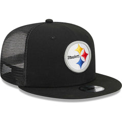 Pittsburgh Steelers New Era Youth Main Trucker 9FIFTY Snapback Hat Black - NFL