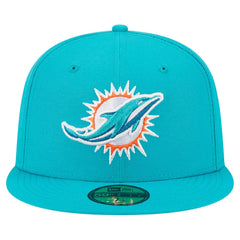 Miami Dolphins New Era Main 59FIFTY Fitted Hat Aqua - NFL