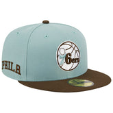 New Era - Philadelphia 76ers Two-Tone 59FIFTY Fitted Hat - Light Blue/Brown