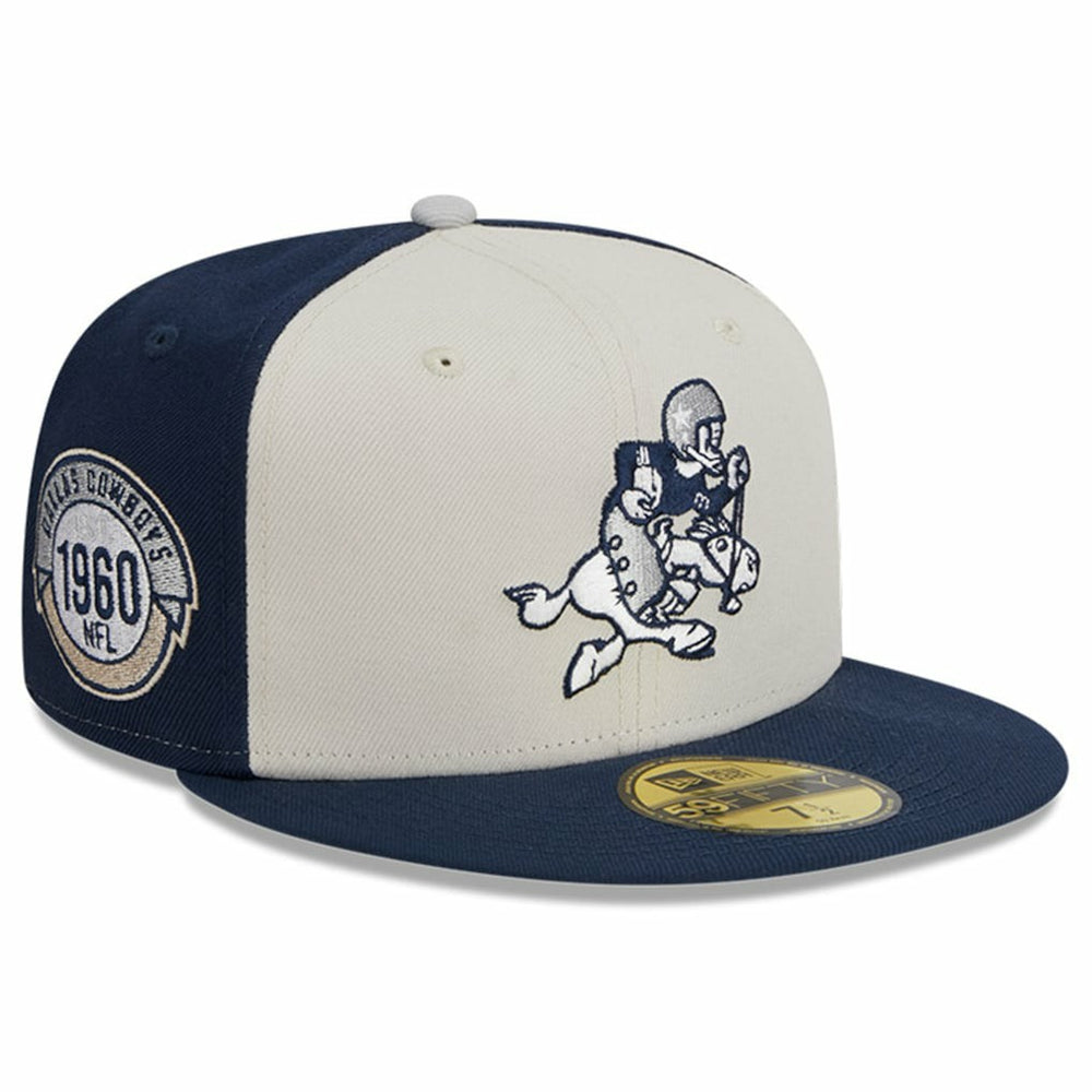 Dallas Cowboys New Era 2023 Sideline Historic 59FIFTY Fitted Hat Cream/Navy - NFL