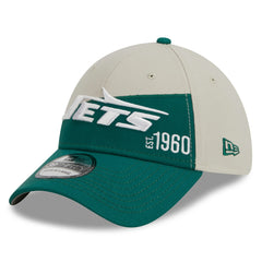 New York Jets New Era 2023 Sideline Historic 39THIRTY Flex Hat Cream/Kelly Green - NFL