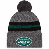 New York Jets New Era 2023 Sideline Sport Cuffed Pom Knit Hat Gray - NFL