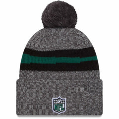 New York Jets New Era 2023 Sideline Sport Cuffed Pom Knit Hat Gray - NFL