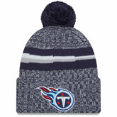 Tennessee Titans New Era Youth 2023 Sideline Cuffed Knit Hat With Pom Navy - NFL