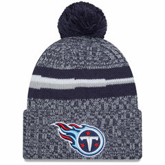 Tennessee Titans New Era Youth 2023 Sideline Cuffed Knit Hat With Pom Navy - NFL
