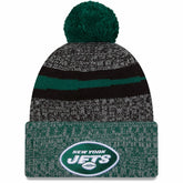 New York Jets New Era 2023 Sideline Sport Cuffed Pom Knit Hat Black/Green - NFL