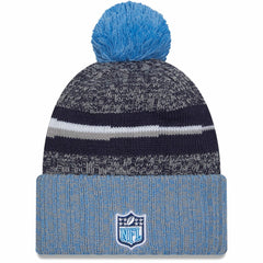 Tennessee Titans New Era 2023 Sideline Sport Cuffed Pom Knit Hat Navy/Light Blue - NFL