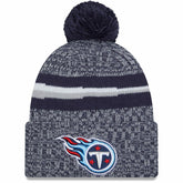 Tennessee Titans New Era 2023 Sideline Cuffed Knit Hat With Pom Navy - NFL