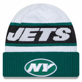 New York Jets New Era 2023 Sideline Tech Cuffed Knit Hat White/Green - NFL