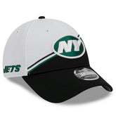New York Jets New Era 2023 Sideline 9FORTY Adjustable Hat White/Black - NFL