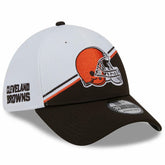 Cleveland Browns New Era 2023 Sideline 39THIRTY Flex Hat White/Brown - NFL