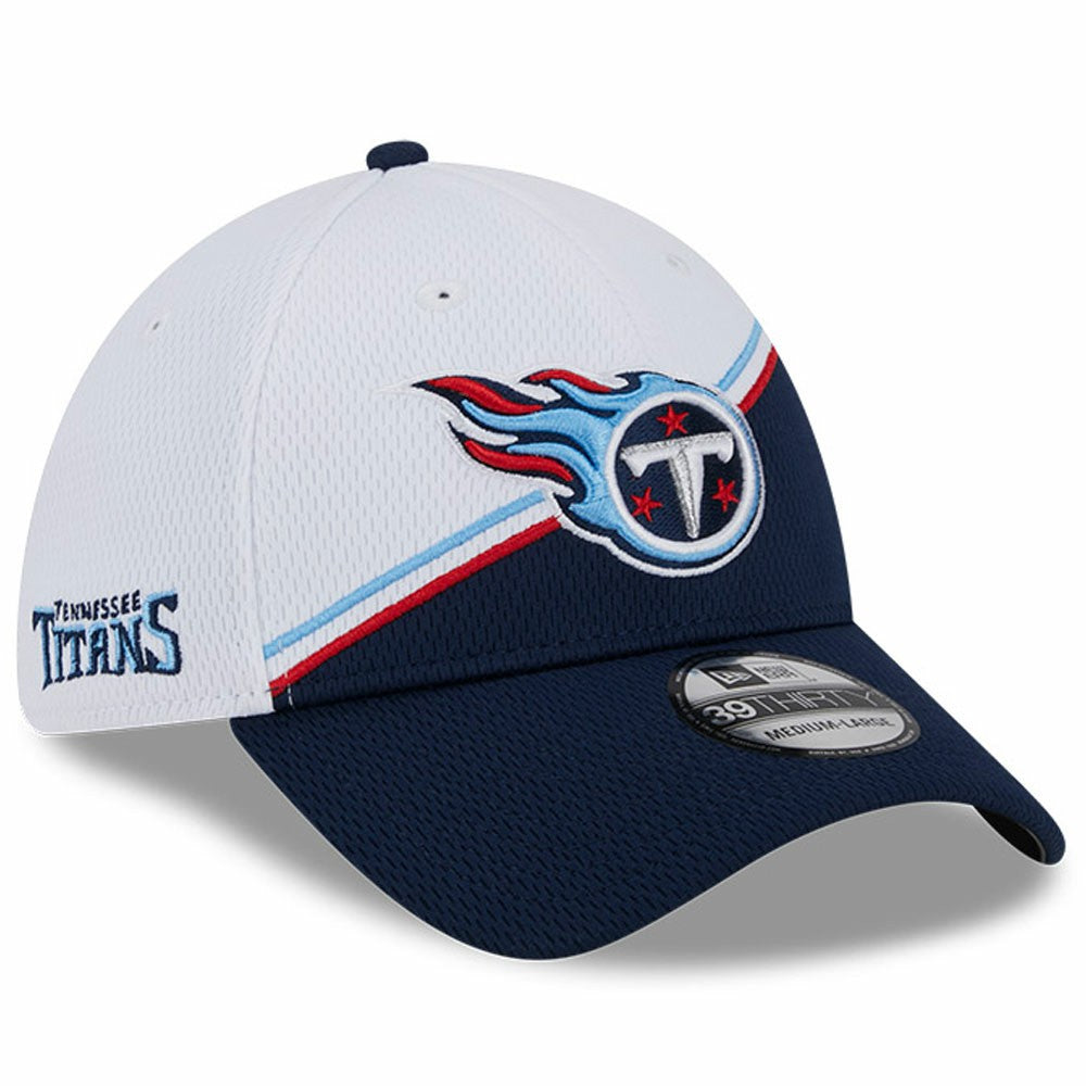 Tennessee Titans New Era 2023 Sideline 39THIRTY Flex Hat White/Navy - NFL