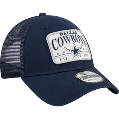 Dallas Cowboys New Era Plate 9FORTY Trucker Adjustable Hat Navy - NFL
