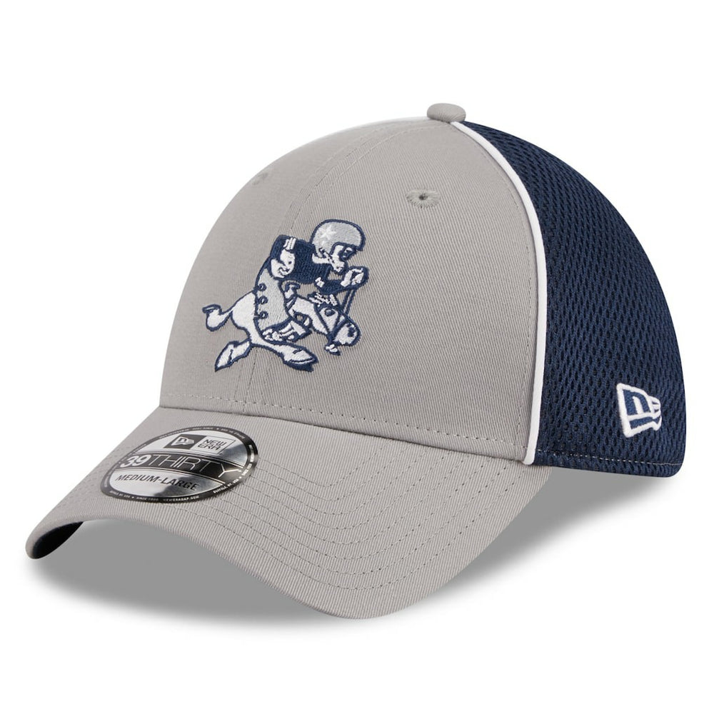Dallas Cowboys New Era Pipe Retro Joe 39THIRTY Flex Hat Silver/Navy - NFL
