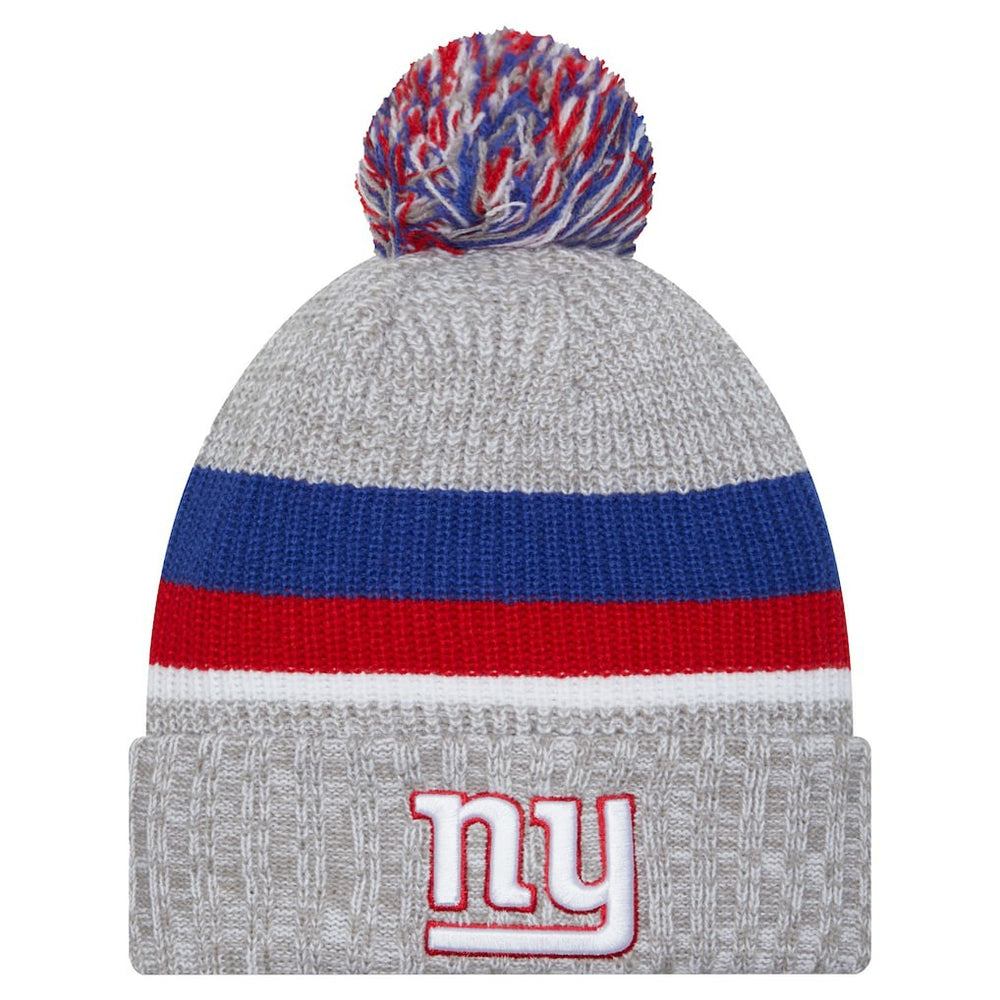 New York Giants New Era Youth Cuffed Knit Hat with Pom Heather Gray - NFL