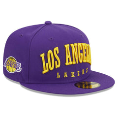 New Era - Los Angeles Lakers Big Arch Text 59FIFTY Fitted Hat - Purple