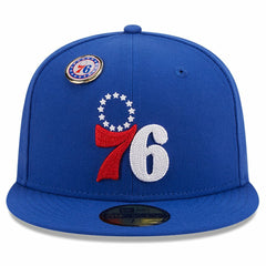 New Era - Philadelphia 76ers Chainstitch Logo Pin 59FIFTY Fitted Hat - Royal