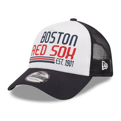 Boston Red Sox New Era Stacked A-Frame Trucker 9FORTY Adjustable Hat Clearance