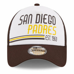 San Diego Padres New Era Stacked A-Frame Trucker 9FORTY Adjustable Hat On Sale