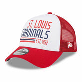St. Louis Cardinals New Era Stacked A-Frame Trucker 9FORTY Adjustable Hat On Sale