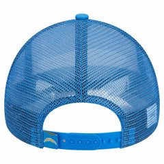 Los Angeles Chargers New Era Stacked A-Frame Trucker 9FORTY Adjustable Hat White/Powder Blue - NFL