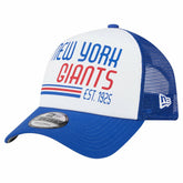 New York Giants New Era Stacked A-Frame Trucker 9FORTY Adjustable Hat White/Royal - NFL