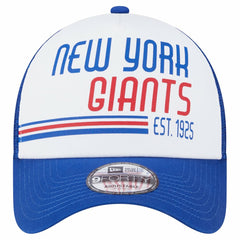 New York Giants New Era Stacked A-Frame Trucker 9FORTY Adjustable Hat White/Royal - NFL