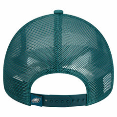 Philadelphia Eagles New Era Stacked A-Frame Trucker 9FORTY Adjustable Hat White/Midnight Green - NFL