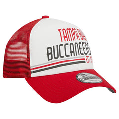 Tampa Bay Buccaneers New Era Stacked A-Frame Trucker 9FORTY Adjustable Hat White/Red - NFL