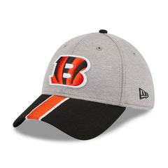 Cincinnati Bengals New Era Striped 39THIRTY Flex Hat Heather Gray/Black - NFL
