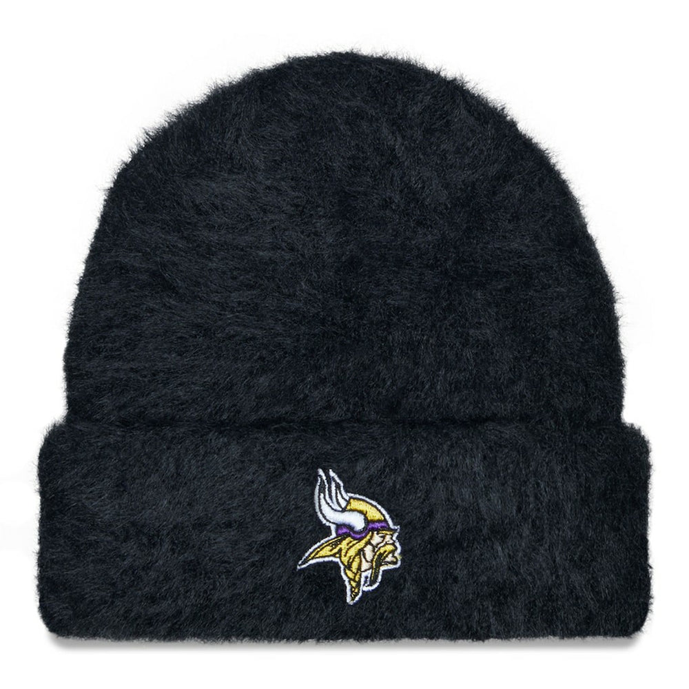 Minnesota Vikings New Era Women's Fuzzy Cuffed Knit Hat Black - NFL