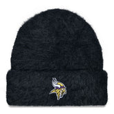 Minnesota Vikings New Era Women's Fuzzy Cuffed Knit Hat Black - NFL