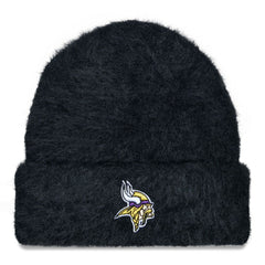 Minnesota Vikings New Era Women's Fuzzy Cuffed Knit Hat Black - NFL