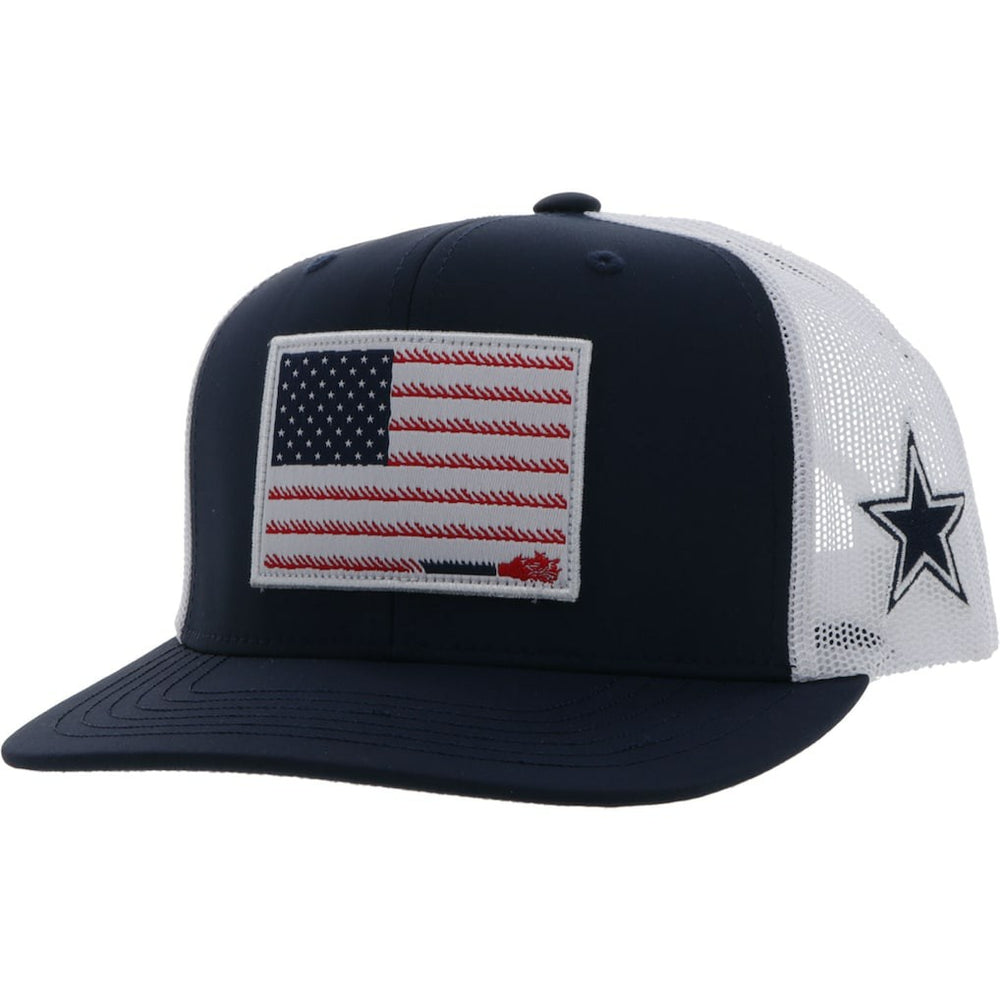 Dallas Cowboys HOOey Rope Flag Trucker Adjustable Hat Navy/White - NFL