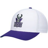 Mitchell & Ness - Milwaukee Bucks Hardwood Classics Core 2-Tone 2.0 Pro Snapback Hat - White/Purple
