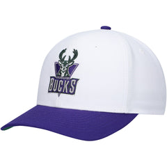 Mitchell & Ness - Milwaukee Bucks Hardwood Classics Core 2-Tone 2.0 Pro Snapback Hat - White/Purple