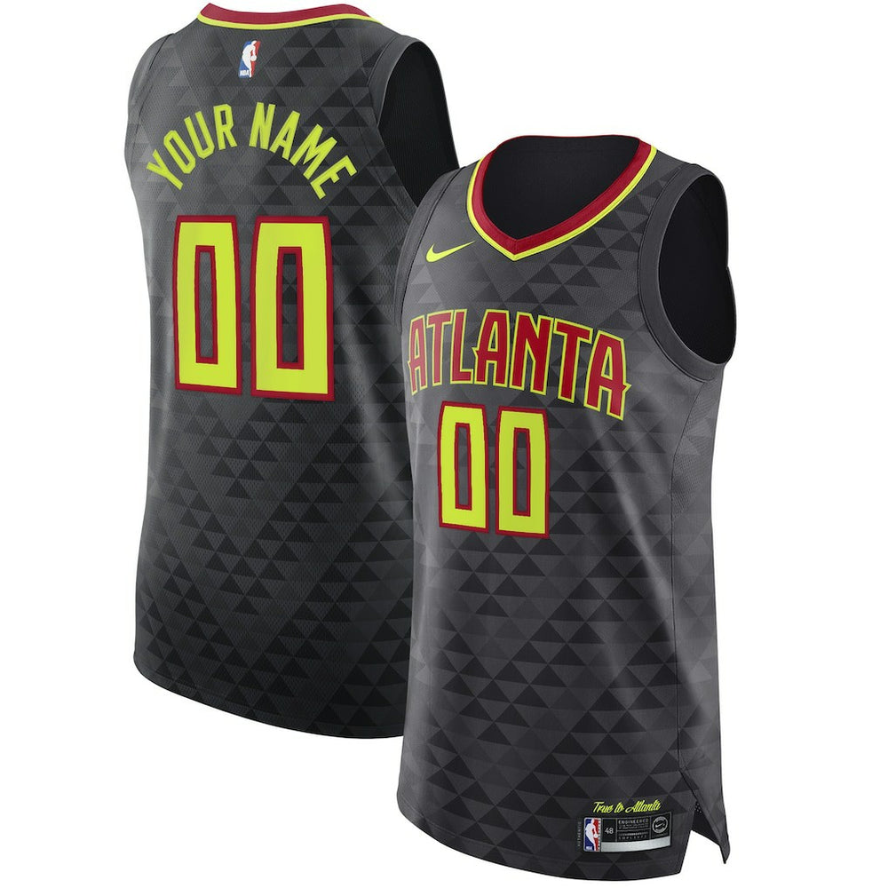 Nike - Atlanta Hawks Authentic Custom Jersey Black - Icon Edition