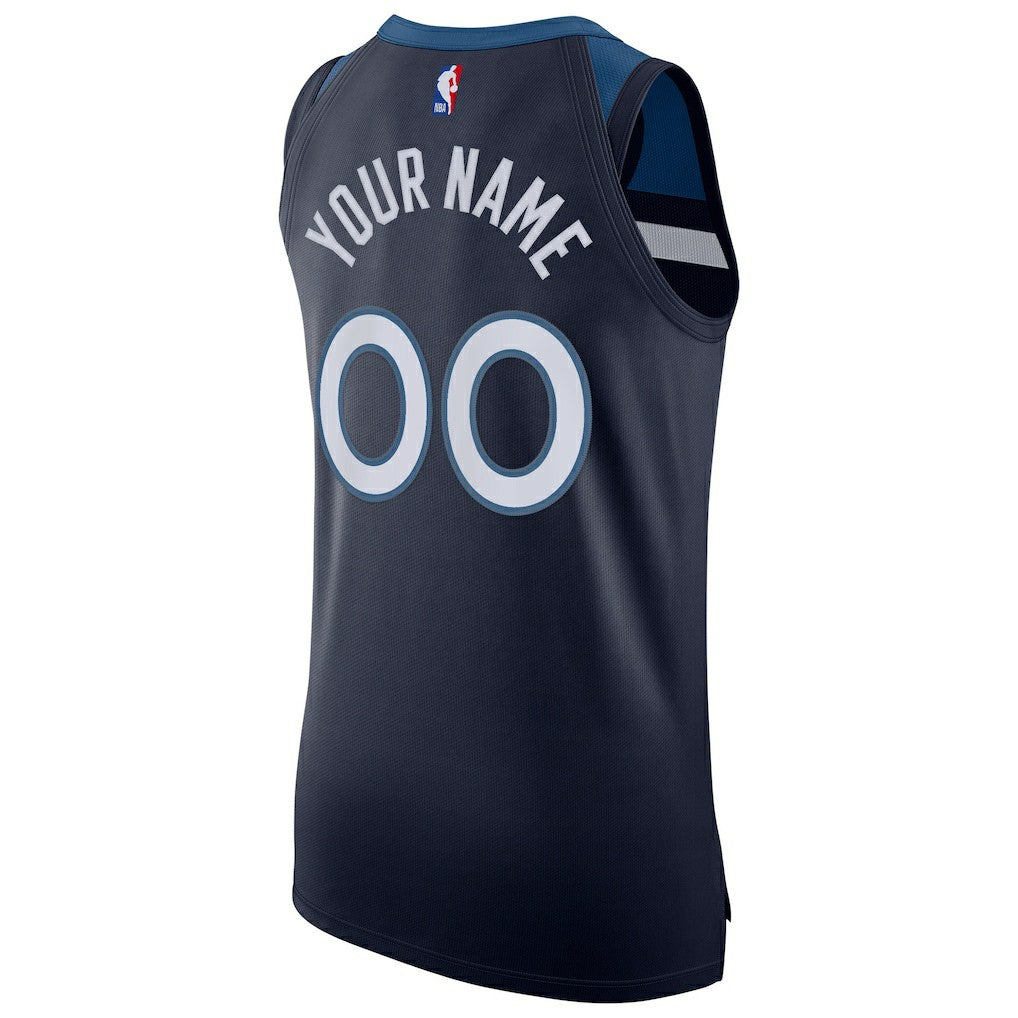 Minnesota Timberwolves Authentic Custom Jersey Navy - Icon Edition | NBA Jerseys